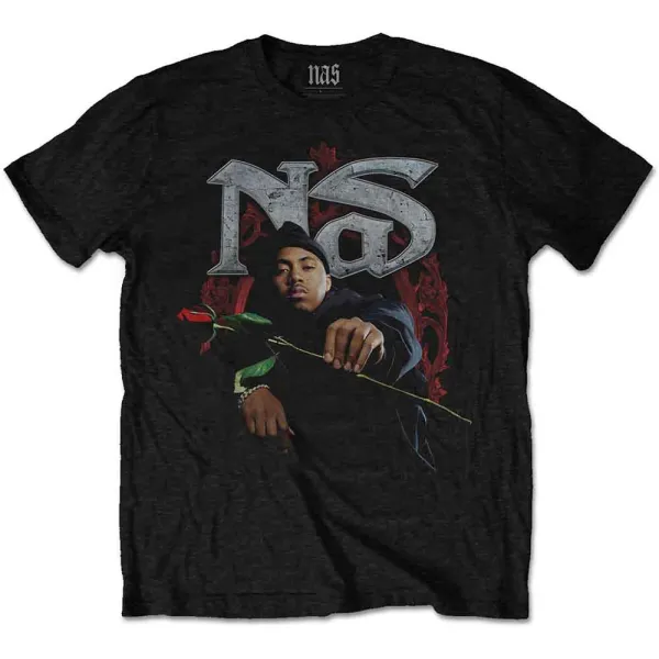 Nas – Red Rose (Čierna) (Tričko)