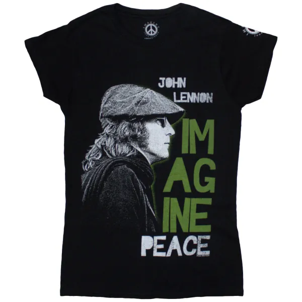 John Lennon – Imagine Peace (Čierna, Dámske) (Tričko)