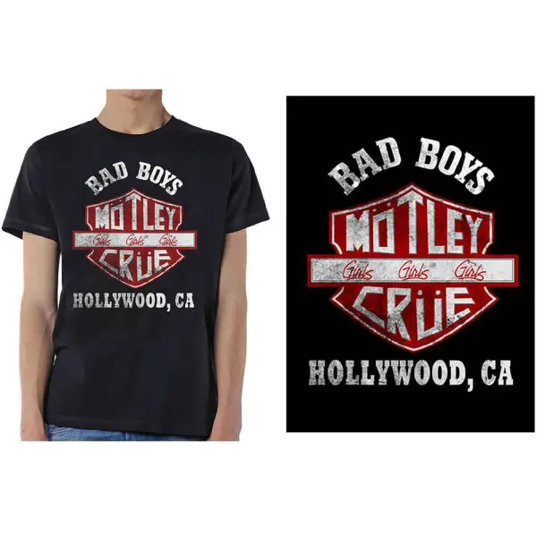 Motley Crue – Bad Boys Shield (Čierna) (Tričko)