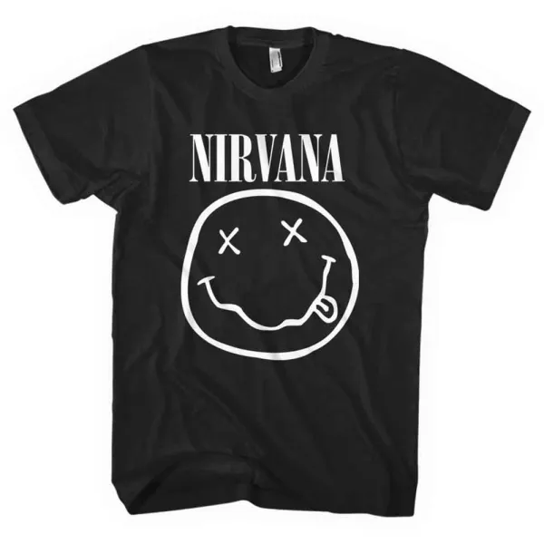 Nirvana – White Happy Face (Čierna) (Tričko)