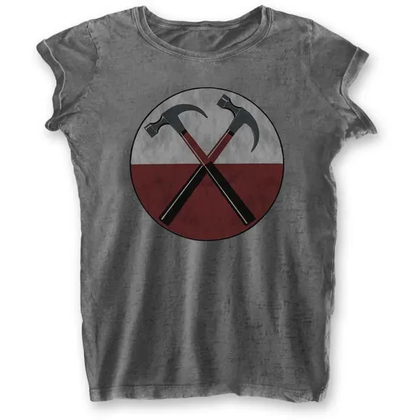 Pink Floyd – The Wall Hammers (Šedá, Dámske, Burnout T-Shirt) (Tričko)