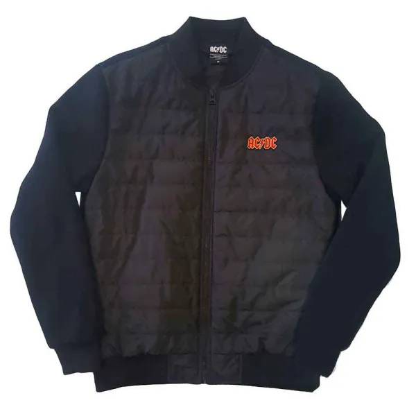AC/DC – Logo (Čierna, Quilted Jacket) (Bunda)