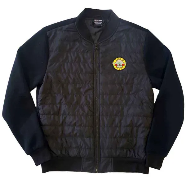 Guns N’ Roses – Classic Logo (Čierna, Quilted Jacket) (Bunda)