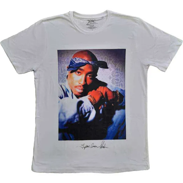 2Pac – Blue Bandana (Biela) (Tričko)
