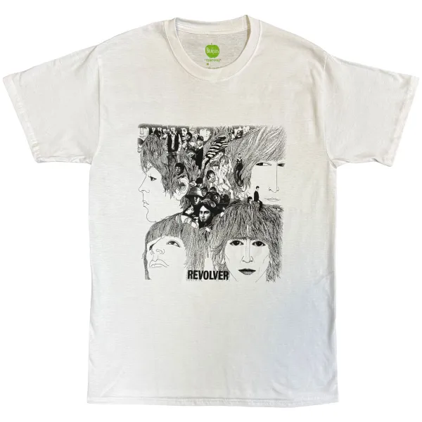 Tričko The Beatles - Revolver Album Cover, Unisex,Biela,4XL