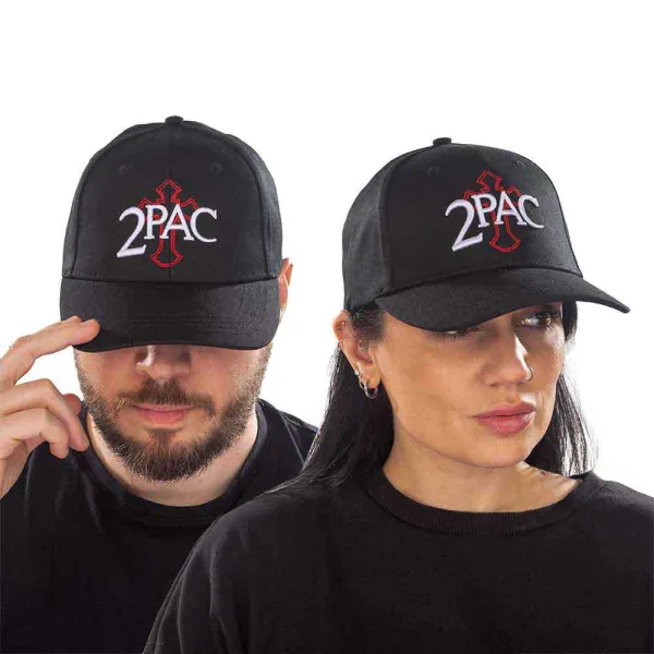 2Pac – Cross Logo (Čierna) (Šiltovka)