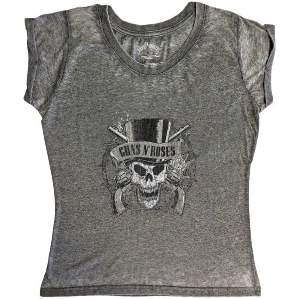 Tričko Guns N’ Roses - Faded Skull, Žena,Šedá,S