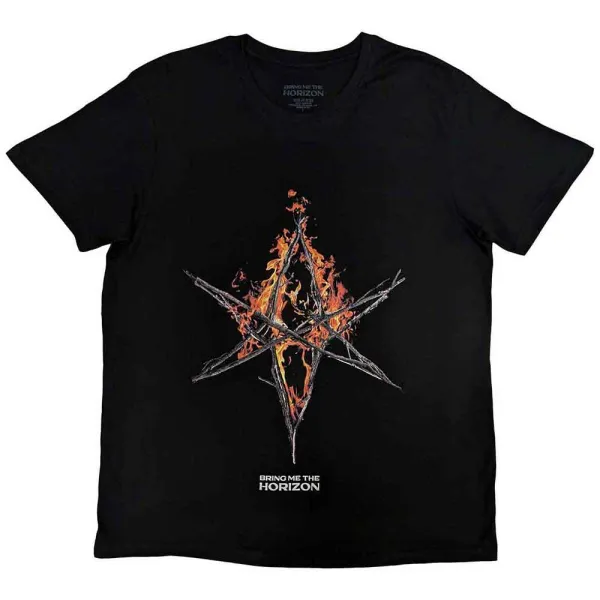 Bring me the horizon – Flame Hex & Text Logo (Čierna) (Tričko)