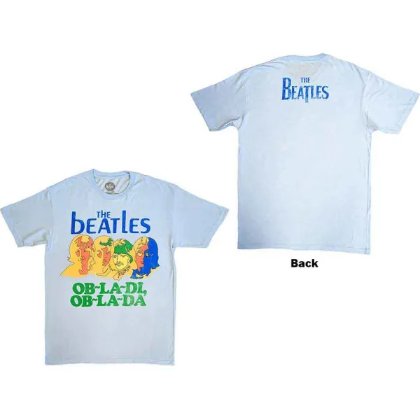 Tričko The Beatles - Ob-La-Di, Unisex,Modrá,S