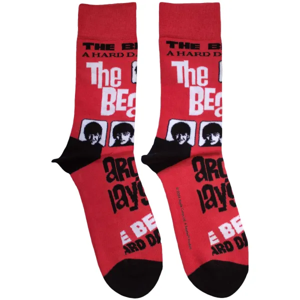 Ponožky The Beatles - A Hard Day's Night, Unisex,Červená,Univerzálna