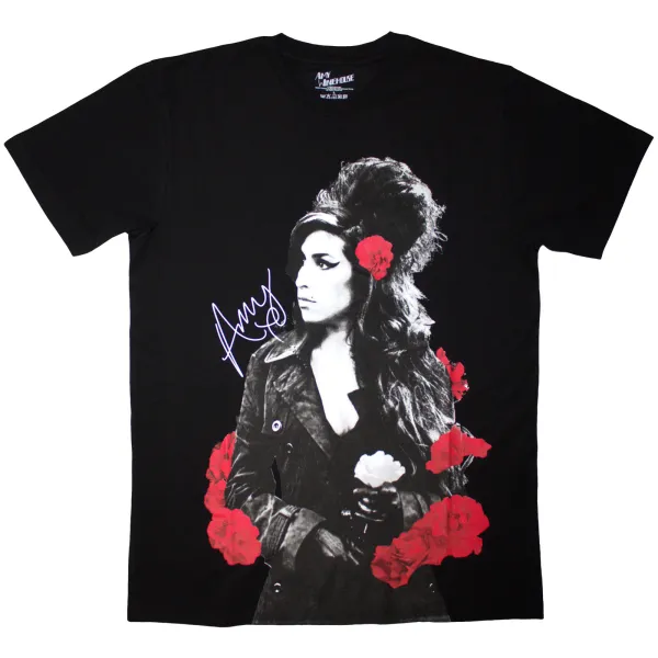 Amy Winehouse – Rose Portrait (Čierna) (Tričko)