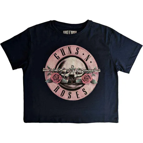 Guns N’ Roses – Classic Logo (Modrá, Dámske) (Croptop)
