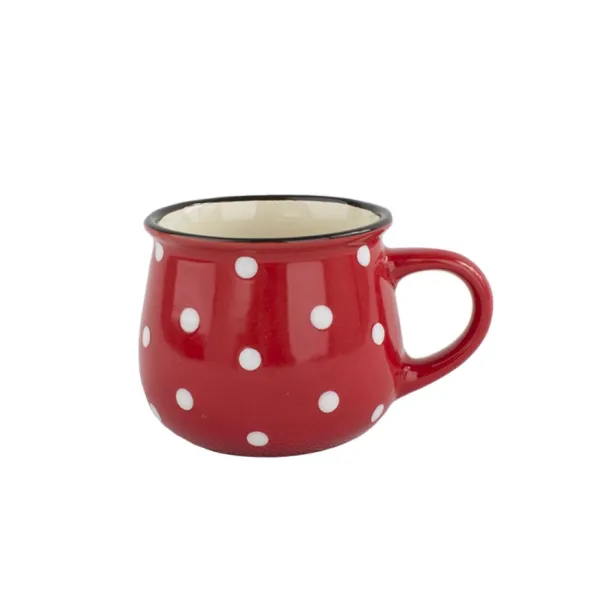 Keramický hrnček Dots 230 ml, červená, 230 ml