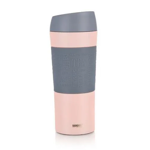 Banquet Hrnček cestovný dvojstenný MATTY 400 ml, ružová