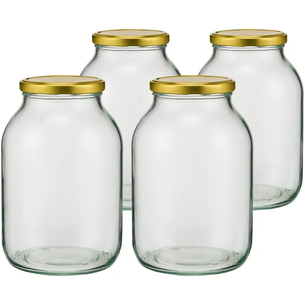 Browin Sada zaváracích pohárov s viečkom Twist, 4 l, 4 ks
