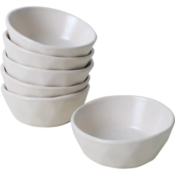 Súprava 6 kameninových misiek Facetta 12 cm, krémová
