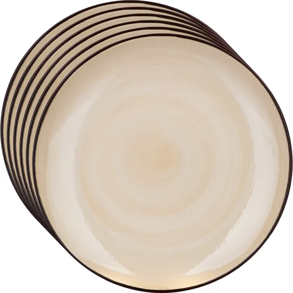 Banquet Súprava 6 plytkých tanierov Palas 27 cm, krémová