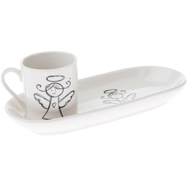 Porcelánový hrnček s podtáckou Anjel 90 ml