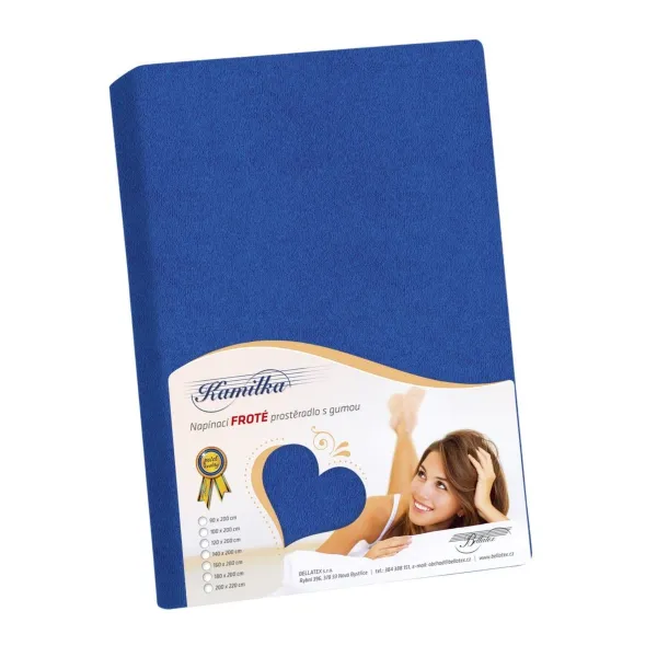 Bellatex Froté prestieradlo Kamilka tmavomodrá, 100 x 200 cm