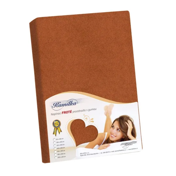 Bellatex Froté prestieradlo Kamilka hnedá, 140 x 200 cm