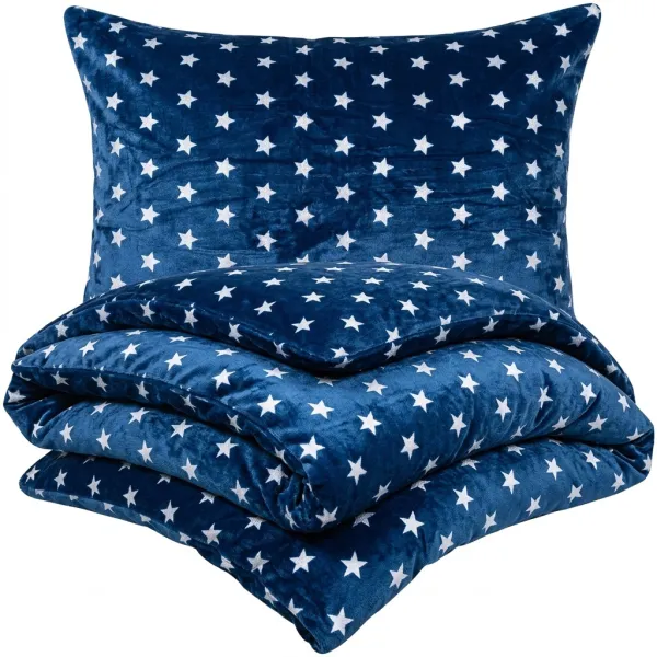 4Home obliečky mikroflanel Stars modrá, 140 x 220 cm, 70 x 90 cm