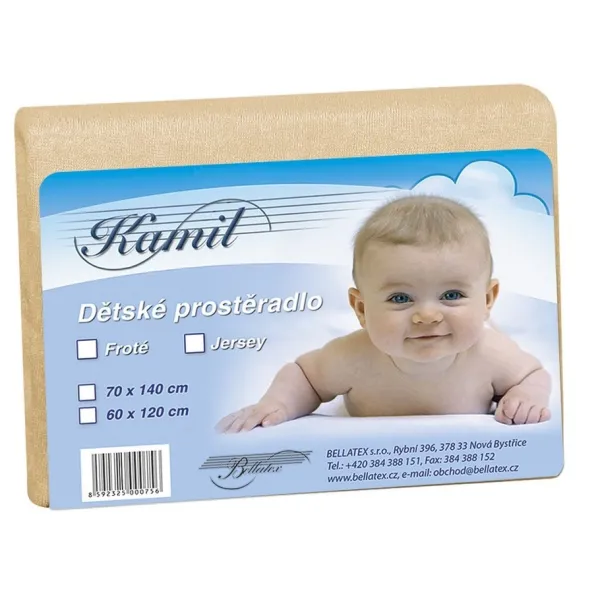 Bellatex Detské froté prestieradlo, béžová, 70 x 140 cm