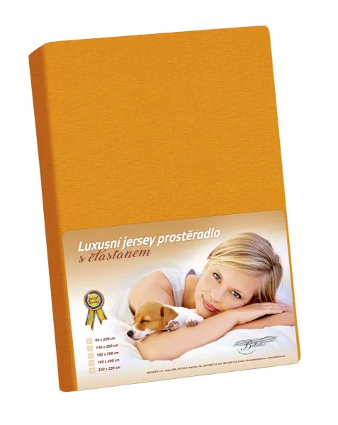 Bellatex Jersey prestieradlo s elastanom oranžová, 90 x 200 cm