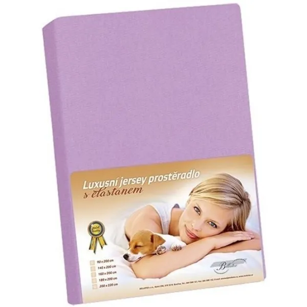 Bellatex Jersey prestieradlo s elastanom fialová, 160 x 200 cm