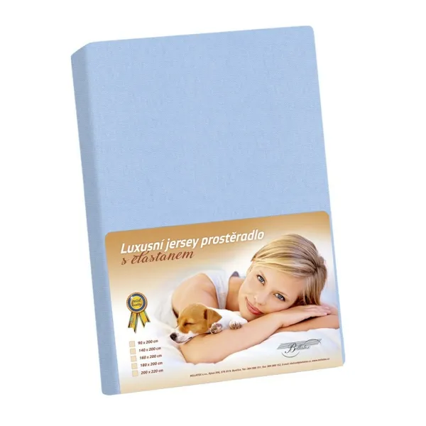 Bellatex Jersey prestieradlo s elastanom modrá, 200 x 220 cm
