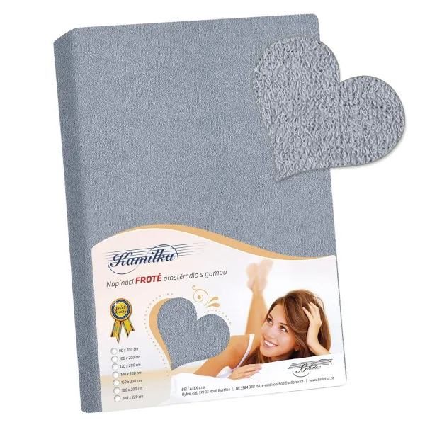 Bellatex Froté prestieradlo Kamilka modrosivá, 200 x 220 cm