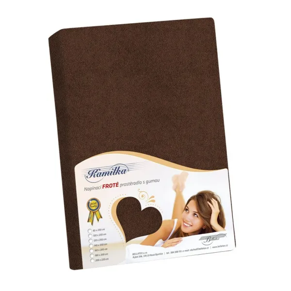 Bellatex Froté prestieradlo Kamilka tmavohnedá, 160 x 200 cm