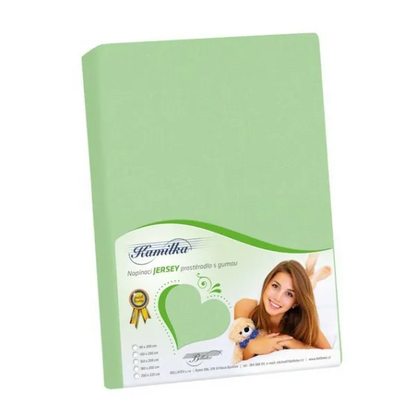 Bellatex Jersey prestieradlo Kamilka svetlozelená, 140 x 200 cm