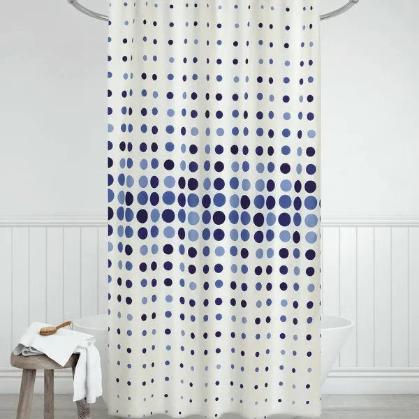 Bellatex Sprchový záves Bodky modrá, 180 x 200 cm