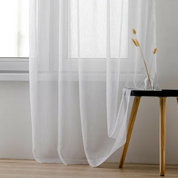Homede Záclona Kresz Eyelets gold, biela, 140 x 290 cm