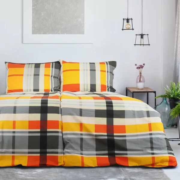 B.E.S. Petrovice Bavlnené obliečky Exkluziv Orange kube, 140 x 200 cm, 70 x 90 cm