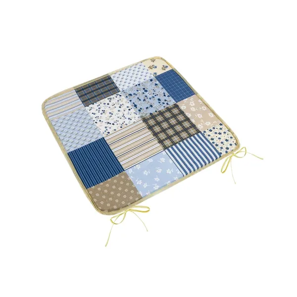 Bellatex Sedák Adéla hladký Patchwork modrá, 40 x 40 cm