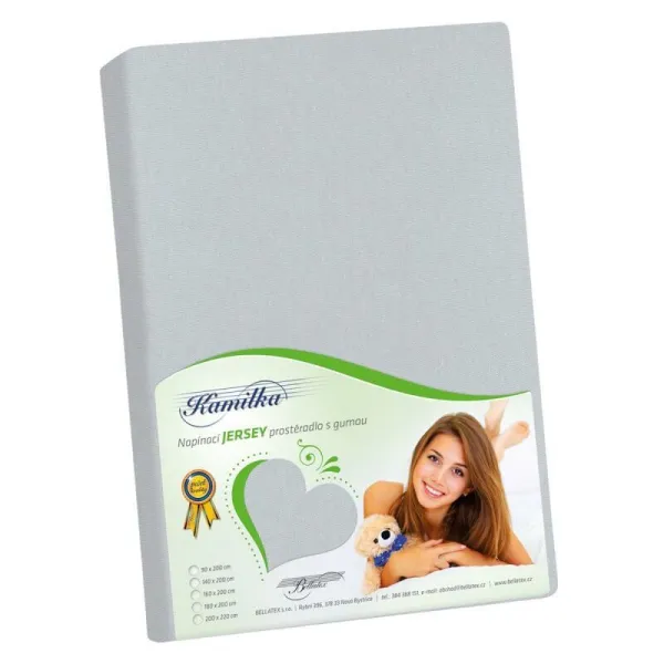 Bellatex Jersey prestieradlo Kamilka stredne sivá, 180 x 200 cm