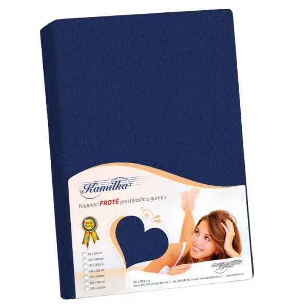 Bellatex Froté prestieradlo Kamilka námornícka modrá, 90 x 200 cm