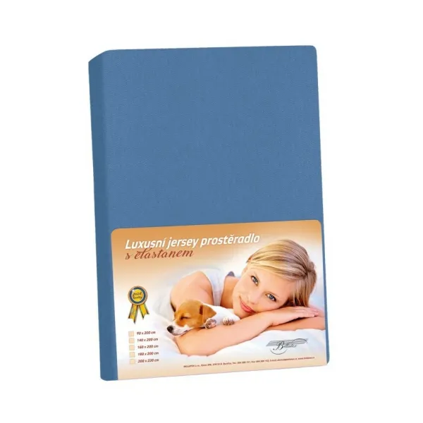Bellatex Jersey prestieradlo s elastanom tm. modrá, 180 x 200 cm, 180 x 200 cm