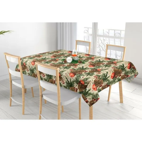 Bellatex Obrus ​​Šišky a jablká vianočné, 120 x 140 cm, 120 x 140 cm