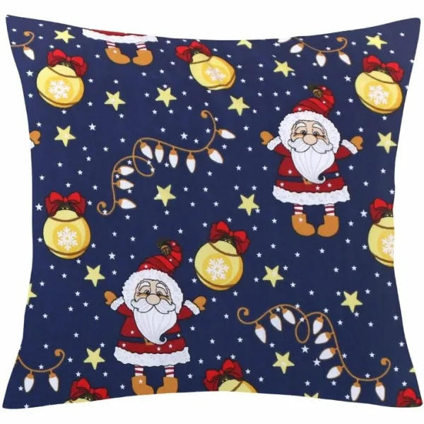 Bellatex Vianočný vankúš s obliečkou Santa modrý,45 × 45 cm