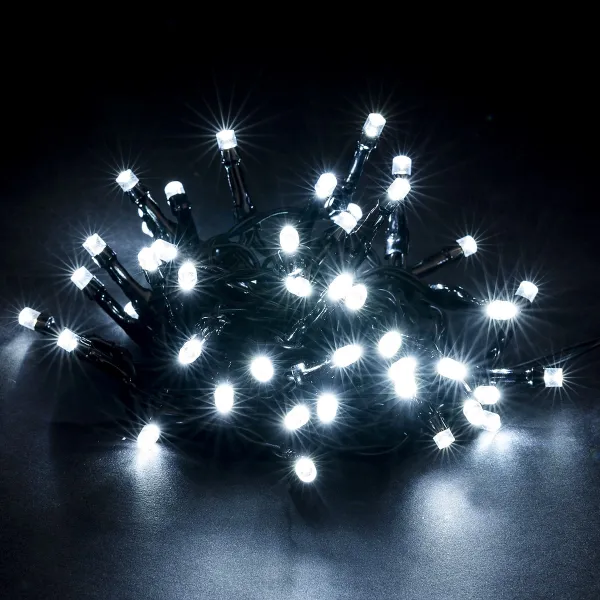 Vianočné svetelná reťaz, studená biela, 48 LED, 3 m