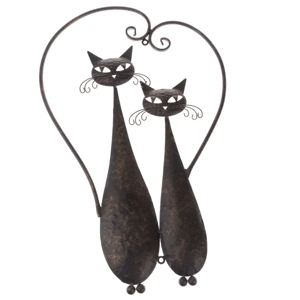 Dakls Kovová dekorácia na stenu Cats, 52 cm