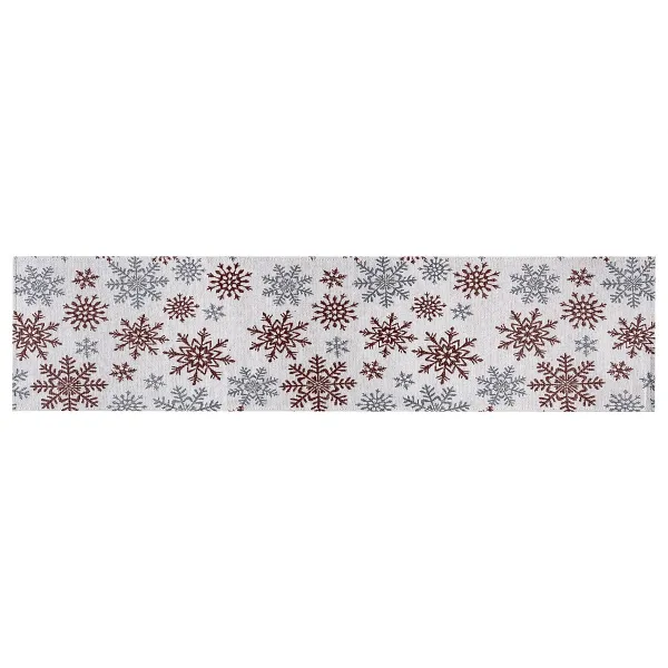 Dakls Vianočný behúň Vločky červená, 33 x 140 cm