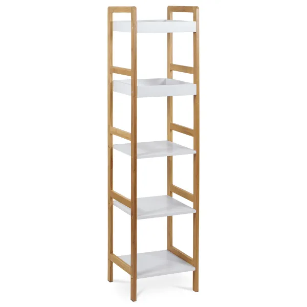 Autronic Bambusový regál 5 políc, 128 cm, DR-013-5, 5 poschodí