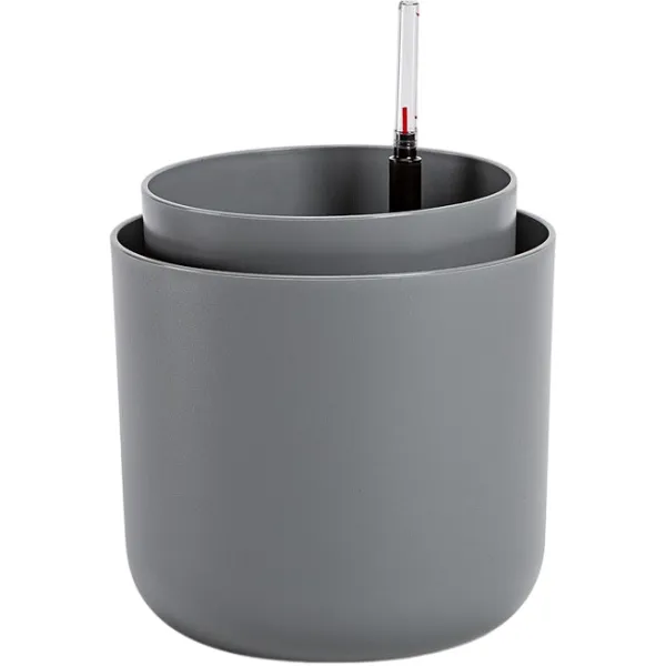 Plastia Samozavlažovací kvetináč Tolita sivá, pr. 19 cm, pr. 19 cm