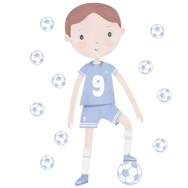 Bayo Samolepka na stenu Futbalista, modrá