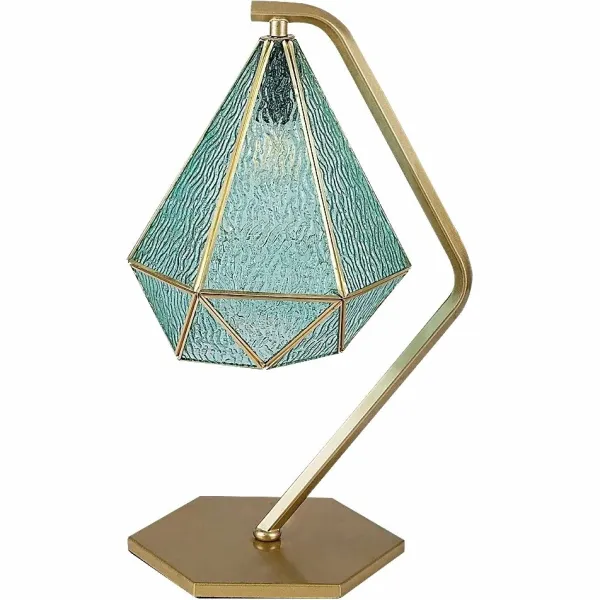 Rabalux 74200 vintage stolná lampa Norah, zlato/modrá