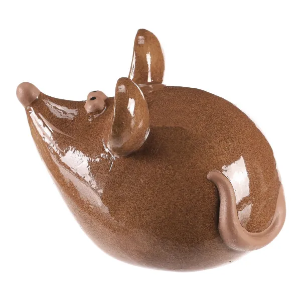 Keramická dekorácia Myš, 17 x 14 x 14 cm, hnedá, 17 cm