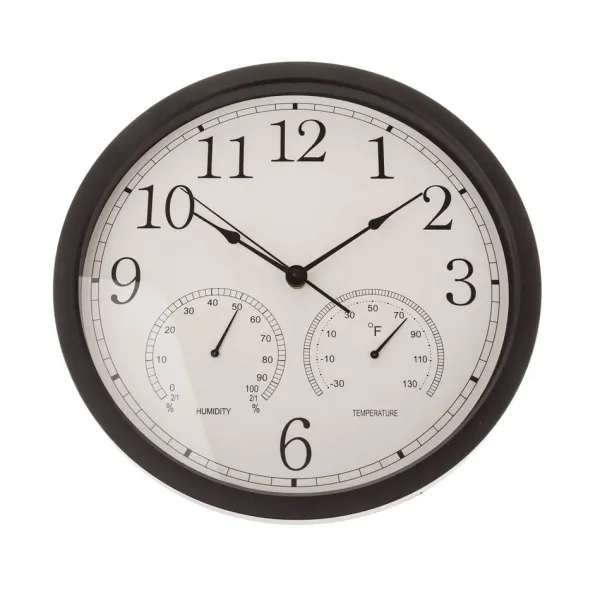 Nástenné hodiny s teploměrem a vlhkoměrem 35 cm